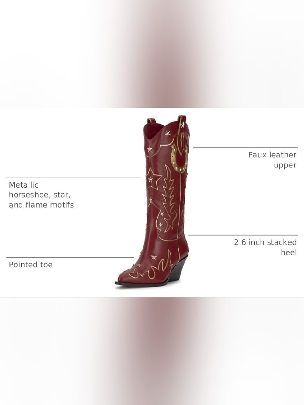 Jessica Simpson Red Western Boots - Size 9 M - Picture 4 of 9